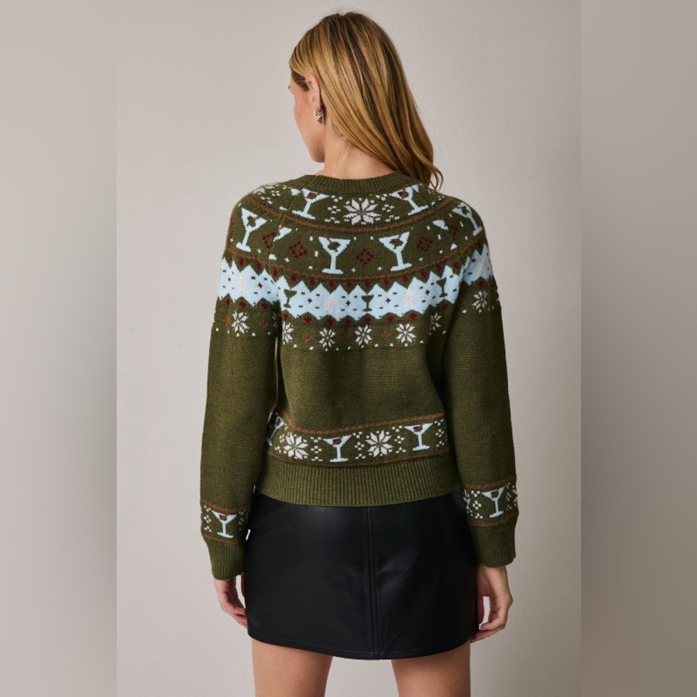 Apres Martini Raglan Graphic Holiday Sweater - Picture 3 of 4